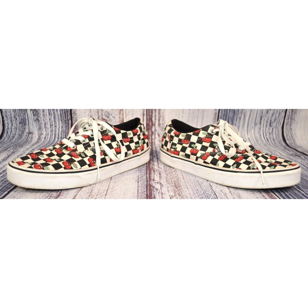 Vans Doheny Cherry Checker Black / White Checkerboard Shoes Woman's Size 8.5 - Picture 6 of 8